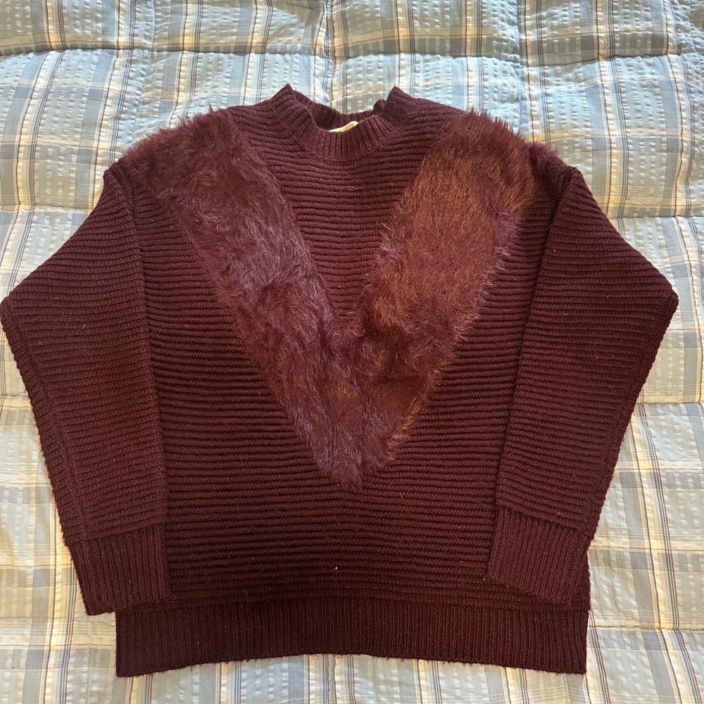 Michael Kors Deep Burgundy Textured Sweater